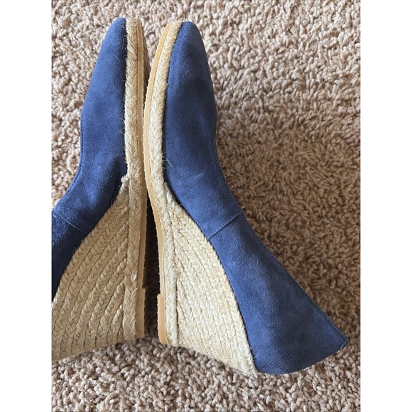 Eric Michael Navy Blue Suede Leather TEVA Wedge Almond‎ Toe Shoes Spain 38 7.5-8 - Picture 9 of 16